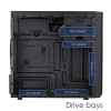 Akyga AK17BK Micro-ATX-Tower-Gehäuse, 2x USB 3.0, ohne Netzteil, Schwarz