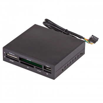Akyga AK-CA-37 interner All-in-One-Speicherkartenleser für 3,5"-Schacht, USB 2.0, Schwarz