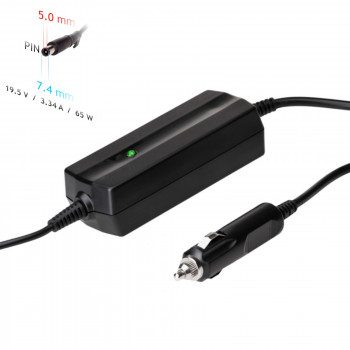 Akyga AK-ND-33 Kfz-Notebook-Netzteil 19,5 V / 3,34 A, 65 W, 7,4 x 5,0 mm + Pin, für Dell