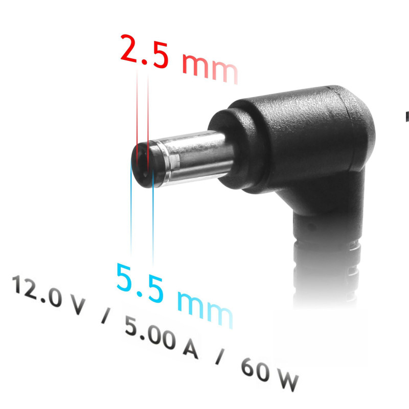 Akyga AK-ND-30 Netzteil 12 V, 5 A, 60 W, 5,5 x 2,5 mm, für Mini-PC / LED, 1,2 m