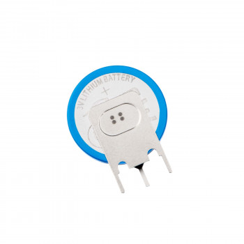 Akyga AKY1086 CR2032 PP3A Lithium-Batterie 3 V 210 mAh mit 3 Pins, 4 mm Rastermaß (THT)