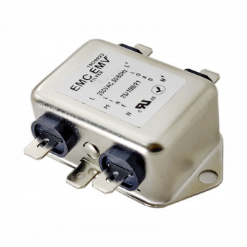 Akyga EN2010-1-F einphasiger EMV-Filter, 1 A, 120-250 V AC, 50/60 Hz, 6,3-mm-Flachstecker