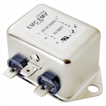 Akyga EN2030-10-F einphasiger EMV-Netzfilter 10 A, 120–250 V AC, 50/60 Hz, 6,3-mm-Anschlüsse