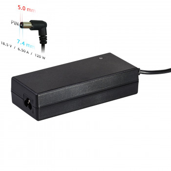 Akyga AK-ND-46 Notebook-Netzteil 18,5 V / 6,5 A, 120 W, 7,4 x 5,0 mm + Pin, 1,2 m, für HP