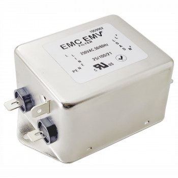 Akyga EN2090-12-F einphasiger EMV-Netzfilter 12 A, 120–250 V AC, 50/60 Hz, 6,3-mm-Anschlüsse