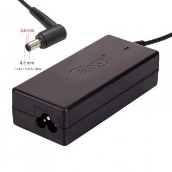 Akyga AK-ND-68 Notebook-Netzteil 19,5 V / 2,31 A, 45 W, 4,5 x 3,0 mm + Pin, 1,2 m, für Dell