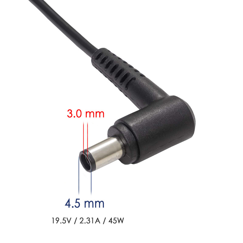 Akyga AK-ND-68 Notebook-Netzteil 19,5 V / 2,31 A, 45 W, 4,5 x 3,0 mm + Pin, 1,2 m, für Dell