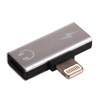 Akyga AK-AD-64 Adapter Lightning (m) auf 2x Lightning (f), silber