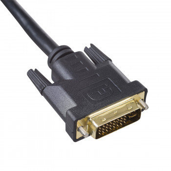 Akyga AK-AV-03 Kabel DVI-I 24+5 Stecker auf VGA Stecker mit Ferritfilter, 1,8 m, Schwarz
