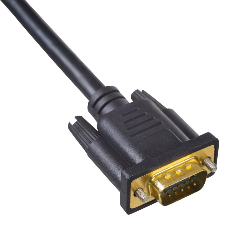 Akyga AK-AV-03 Kabel DVI-I 24+5 Stecker auf VGA Stecker mit Ferritfilter, 1,8 m, Schwarz