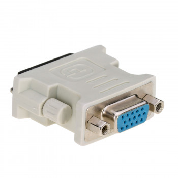 Akyga AK-AD-12 Adapter DVI-I 24+5 Stecker auf VGA Buchse, Weiß