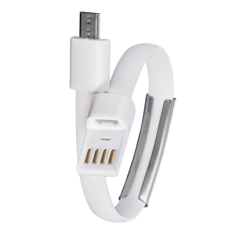 Akyga AK-AD-34 Armband-USB-Kabel, Micro-USB-B (m) / USB-A, USB 2.0, 23 cm, weiß