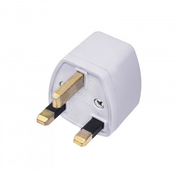 Akyga AK-AD-59 Reisestecker-Adapter US / AU / EU auf UK, 250 V, 10 A, Weiß