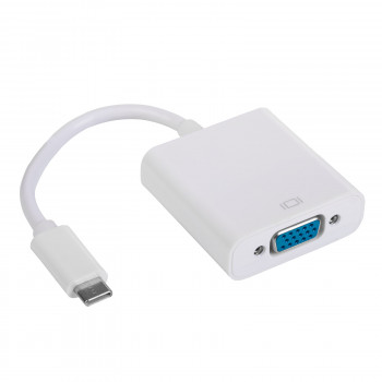 Akyga AK-AD-55 Adapterkabel USB-C (Stecker) auf VGA (Buchse), Full HD, 15 cm