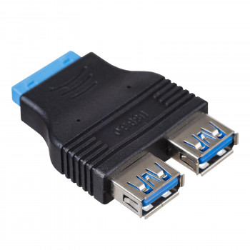 Akyga AK-CA-58 Interner USB 3.0 19-Pin-Header (F) zu 2x USB-A 3.0 (F) Adapter