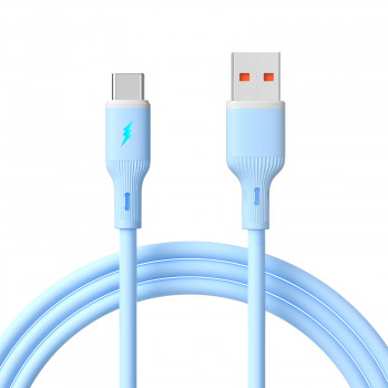 Akyga AK-USB-63 USB-Kabel USB-A (m) / USB-C (m), USB 2.0, 18W, 1 m, blau, Silikon