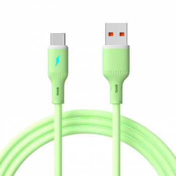 Akyga AK-USB-64 USB-Kabel USB-A (m) / USB-C (m), USB 2.0, 18W, 1 m, grün, Silikon