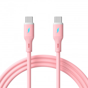 Akyga AK-USB-66 USB-Kabel USB-C (m) / USB-C (m), USB 2.0, 60W, 1 m, rosa, Silikon