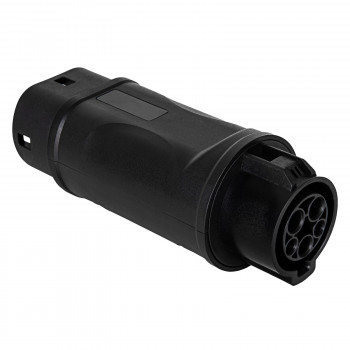 Akyga AK-SC-E09 Ladeadapter für Elektrofahrzeuge Typ 1 (J1772) Buchse auf Typ 2 (IEC 62196-2) Stecker, 1-phasig, 32 A, Schwarz