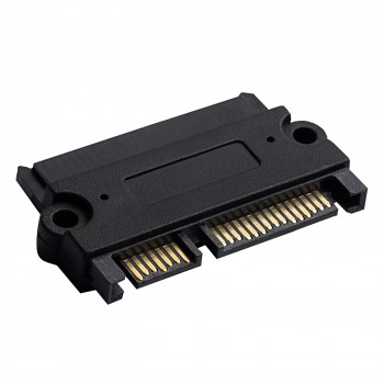 Akyga AK-CA-83 SATA 22-Pin (15+7) Adapter Buchse auf Stecker, Schwarz