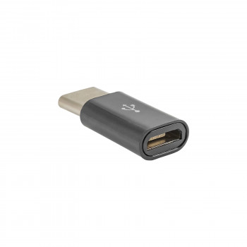 Akyga AK-AD-46 Micro-USB-B (F) auf USB-C (M) Adapter, Schwarz