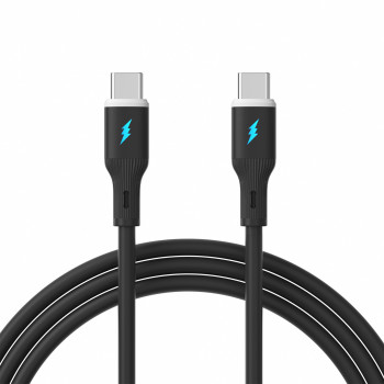 Akyga AK-USB-67 USB-Kabel USB-C (m) / USB-C (m), USB 2.0, 60W, 1 m, schwarz, Silikon