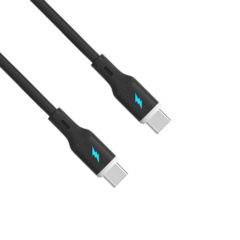 Akyga AK-USB-67 USB-Kabel USB-C (m) / USB-C (m), USB 2.0, 60W, 1 m, schwarz, Silikon