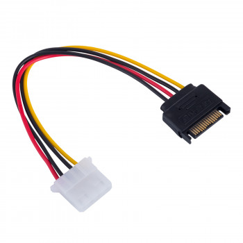 Akyga AK-CA-11 SATA-Stromversorgung (M) auf Molex (F) Adapterkabel, 15 cm