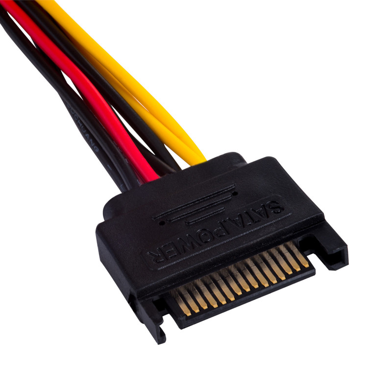 Akyga AK-CA-11 SATA-Stromversorgung (M) auf Molex (F) Adapterkabel, 15 cm