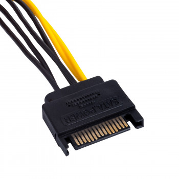 Akyga AK-CA-30 SATA-Stromversorgung (M) auf PCIe 6-polig (F) Adapterkabel, 15 cm