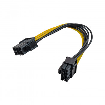 Akyga AK-CA-07 PCIe 6-polig (M) auf PCIe 8-polig (6+2) (F) Stromadapterkabel, 20 cm