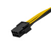 Akyga AK-CA-07 PCIe 6-polig (M) auf PCIe 8-polig (6+2) (F) Stromadapterkabel, 20 cm
