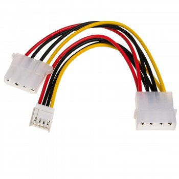Akyga AK-CA-14 Molex (M) auf Molex (F) + Mini Molex (F) Stromverteilerkabel, 15 cm