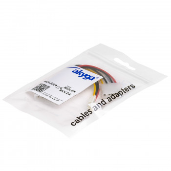 Akyga AK-CA-14 Molex (M) auf Molex (F) + Mini Molex (F) Stromverteilerkabel, 15 cm