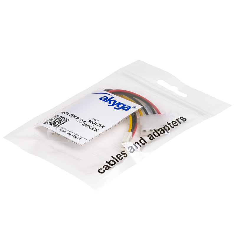 Akyga AK-CA-14 Molex (M) auf Molex (F) + Mini Molex (F) Stromverteilerkabel, 15 cm