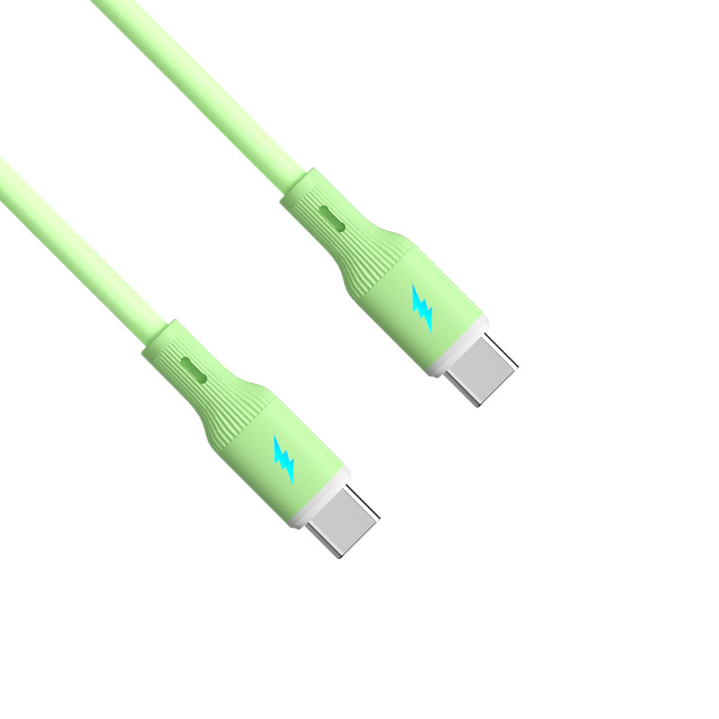 Akyga AK-USB-69 USB-Kabel USB-C (m) / USB-C (m), USB 2.0, 60W, 1 m, grün, Silikon
