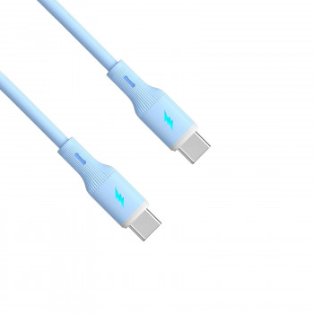 Akyga AK-USB-68 USB-Kabel USB-C (m) / USB-C (m), USB 2.0, 60W, 1 m, blau, Silikon