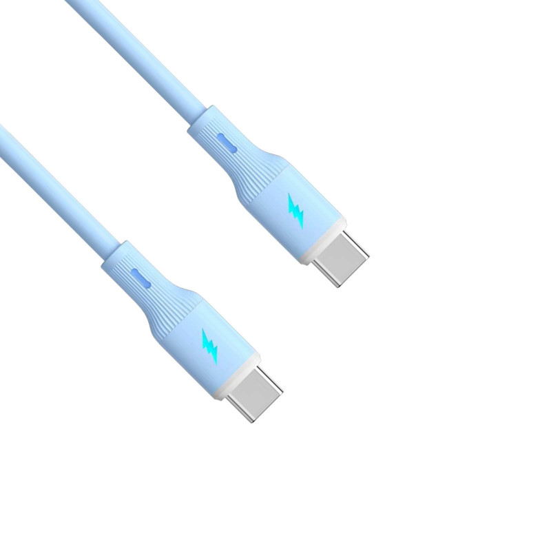 Akyga AK-USB-68 USB-Kabel USB-C (m) / USB-C (m), USB 2.0, 60W, 1 m, blau, Silikon