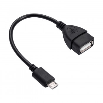 Akyga AK-AD-09 Micro USB-B (M) auf USB-A (F) OTG-Adapterkabel, 15 cm, Schwarz