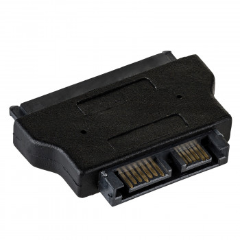 Akyga AK-CA-53 Slim-SATA (Stecker) auf SATA 22-Pin (Buchse) Adapter, Schwarz