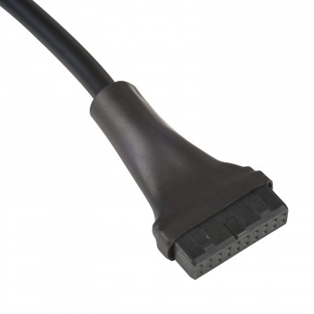 Akyga AK-CA-75 Internes USB 2.0 9-Pin (M) auf USB 3.0 19-Pin (F) Header-Adapterkabel, 20 cm, Schwarz