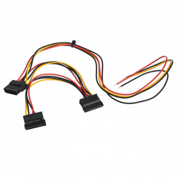 Akyga AK-SC-24 Servicekabel für PC-Netzteil Molex-Buchse / 2x SATA-Buchse, 40 / 15 / 15 cm