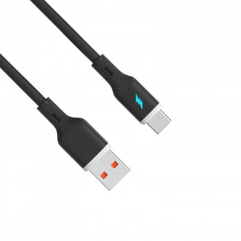 Akyga AK-USB-62 USB-Kabel USB-A (m) / USB-C (m), USB 2.0, 18W, 1 m, schwarz, Silikon