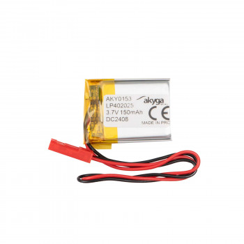 Akyga AKY0153 LP402025 Li-Po-Akku 3,7 V 150 mAh mit PCM, JST 2,54 mm 2-Pin-Stecker, 150 mm Kabel