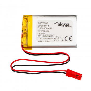 Akyga AKY0559 LP503448 Li-Po-Akku 3,7 V 800 mAh mit PCM, JST 2,54 mm 2-Pin-Stecker, 150 mm Kabel