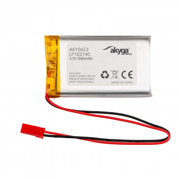 Akyga AKY0653 LP103740 Li-Po-Akku 3,7 V 1580 mAh mit PCM, JST 2,54 mm 2-Pin-Stecker, 150 mm Kabel