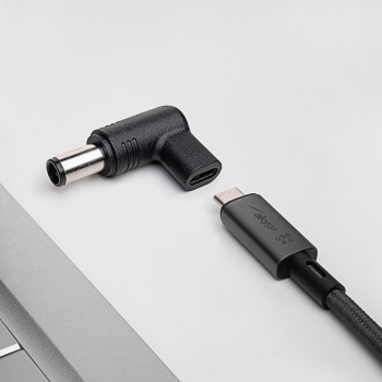 Akyga AK-ND-C07 Ladeadapter USB-C auf DC 7,4 x 5,0 mm + Pin für Notebooks, 18,5-20 V, 100 W, für HP