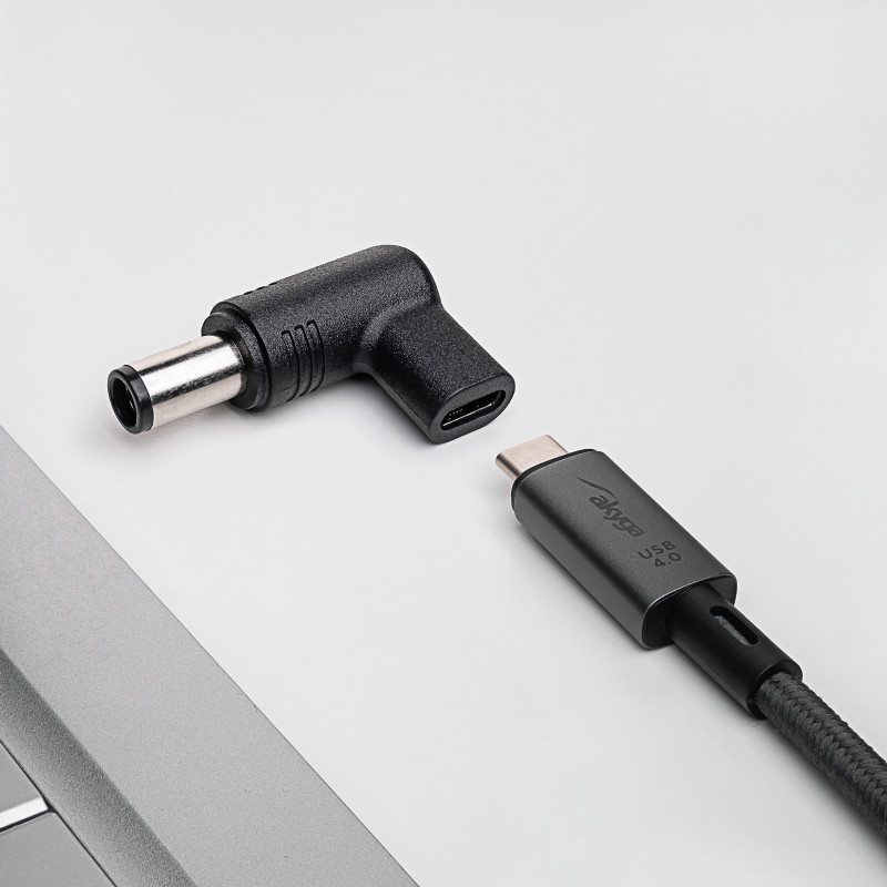 Akyga AK-ND-C07 Ladeadapter USB-C auf DC 7,4 x 5,0 mm + Pin für Notebooks, 18,5-20 V, 100 W, für HP