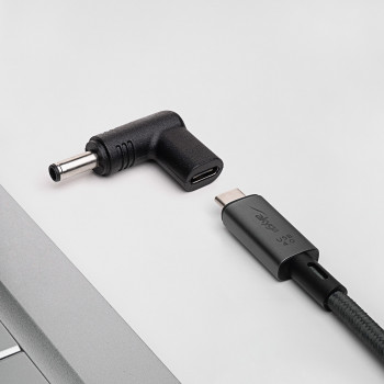 Akyga AK-ND-C10 Ladeadapter USB-C auf DC 4,5 x 3,0 mm + Pin für Notebooks, 18,5-20 V, 100 W, für Dell