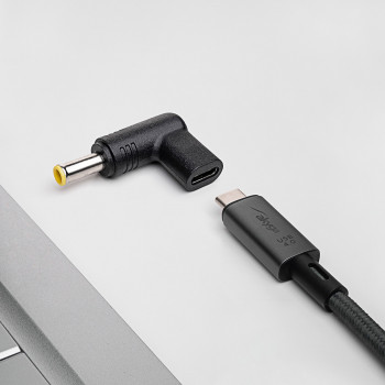 Akyga AK-ND-C16 Ladeadapter USB-C auf DC 5,5 x 3,0 mm + Pin für Notebooks, 18,5-20 V, 100 W